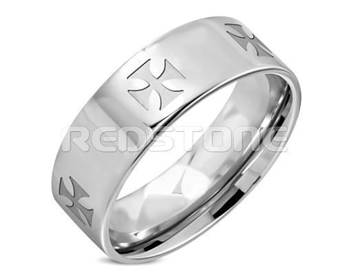 Oceľový prsteň s keltským krížom SS1086